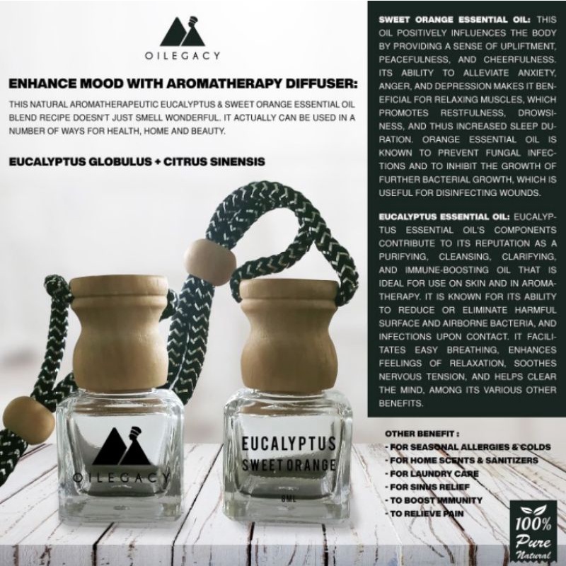 DIFFUSER BOTOL | AROMATHERAPY | ESSENTIAL OIL | PENGHARUM RUANGAN MOBIL | EUCALYPTUS ORANGE | ANTI V