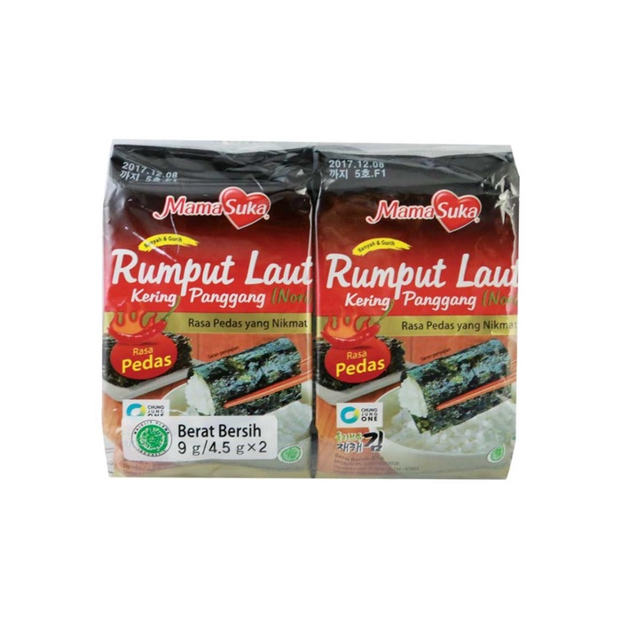 

Mamasuka Rumput Laut Pedas 4.5 Gr X 2 P2