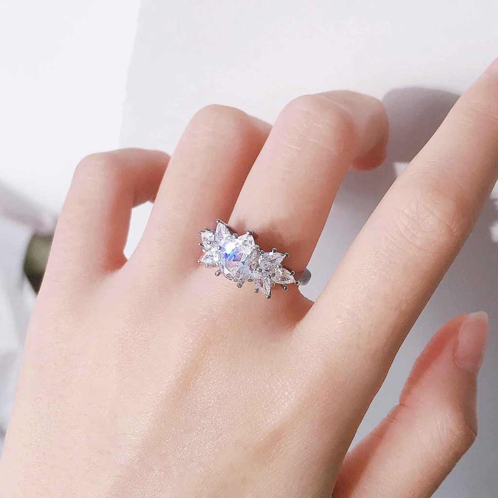 Cincin Titisan Air Mudah Perak 925 Wanita