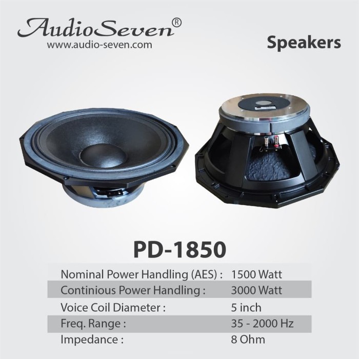 Komponen Componen Speaker Audio Seven PD 1850 Original