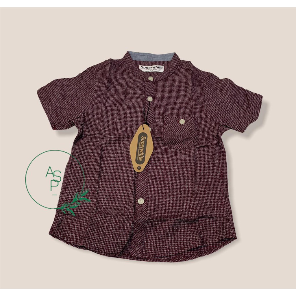 [SUPERWHITE] Kemeja Koko Anak Laki-laki Kotak Kecil