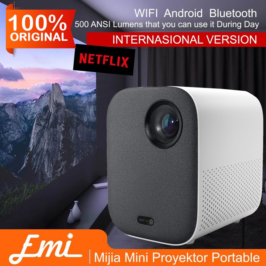 Mijia Mini Projector INTERNASIONAL Portable DLP 500 Lumens 1080P - MJJGTYDS02