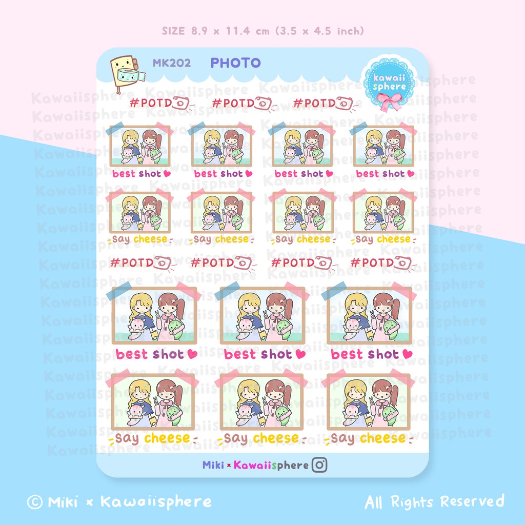 

Photo | Planner Sticker MK202 Kawaiisphere | Writable Waterproof