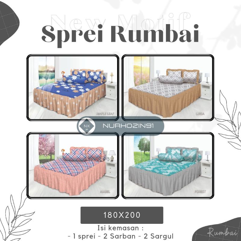 Sprei Rumbay / Rumbai / Renda My Love Ukuran 180x200 Tinggi 30 cm