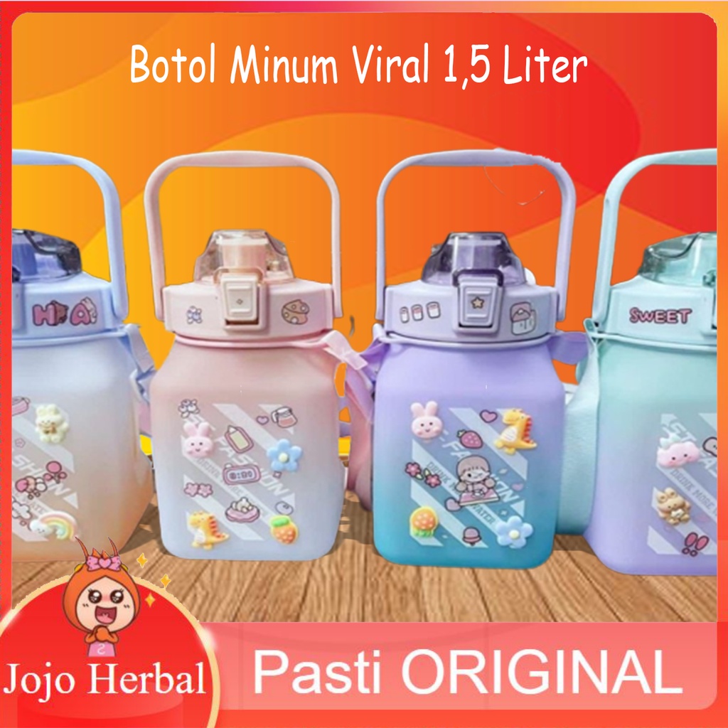 Botol Air Minum Gradiasi Botol Viral Ukuran 1,5 Liter