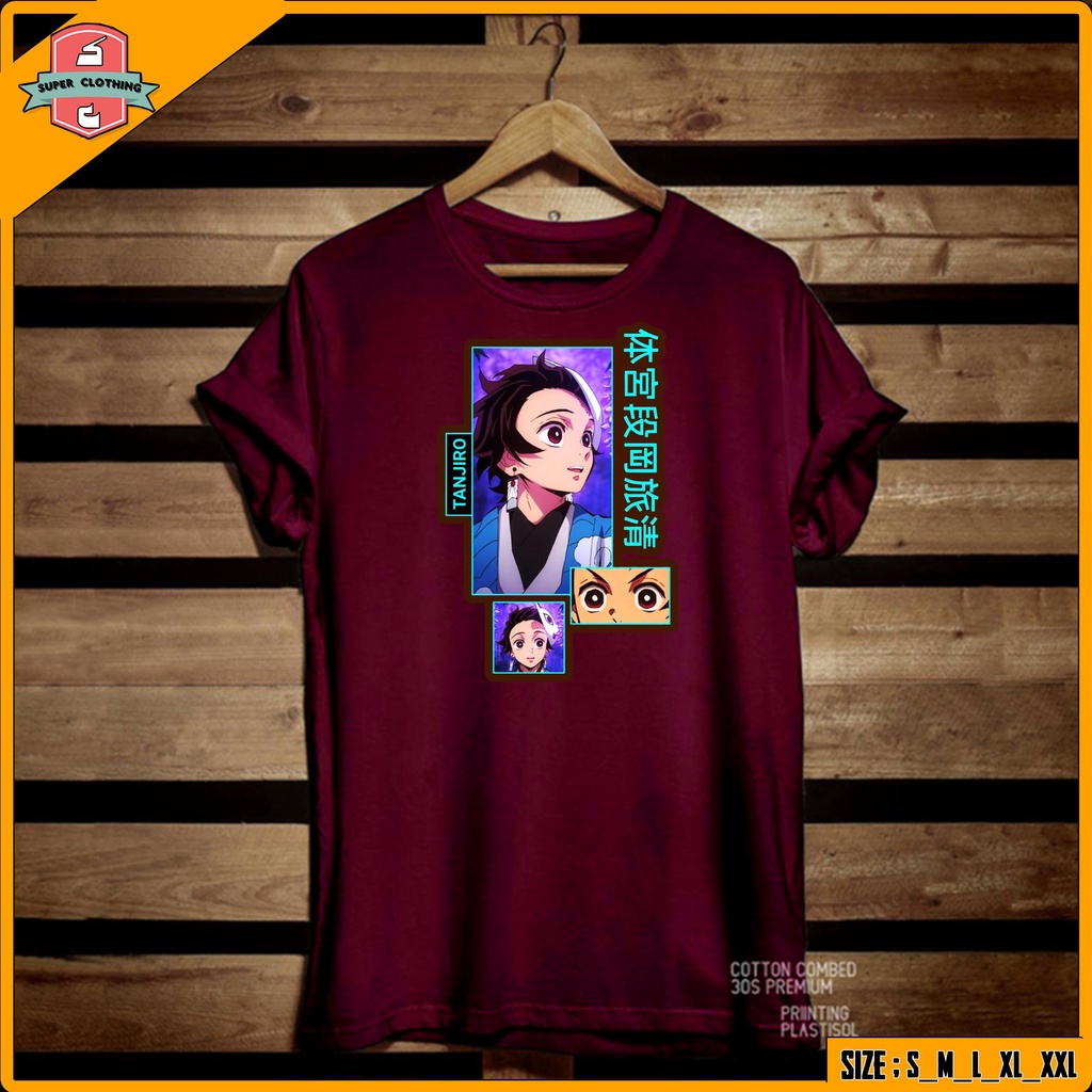 KAOS DEMON SLAYER TANJIRO - T-SHIRT ANIME TANJIRO DEMON SLAYER - BAJU KAOS ANIME TANJIRO - KAOS DIST