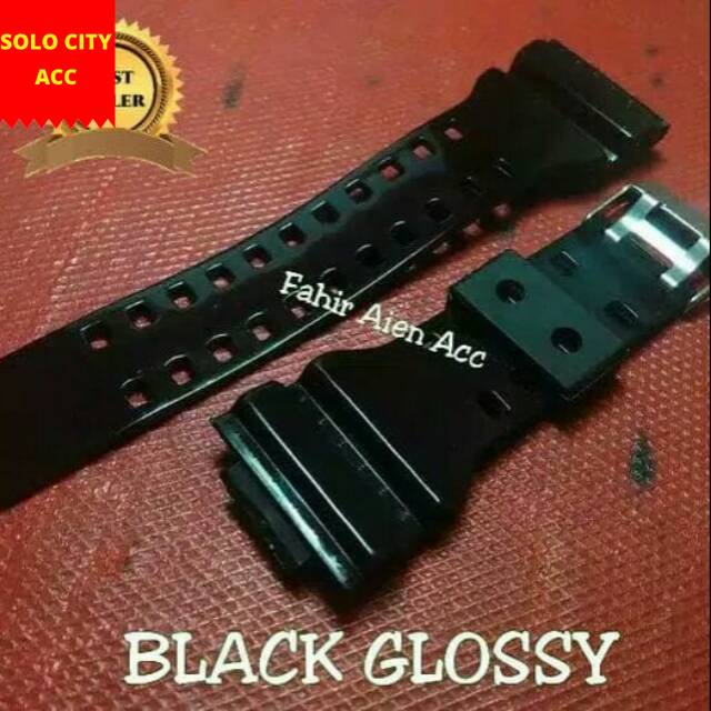 STRAP TALI JAM TANGAN CASIO G-SHOCK GA-100 GA-120 GA-110 GA-300 HITAM GLOSSY STRAP TALIJAM G-SHOCK G