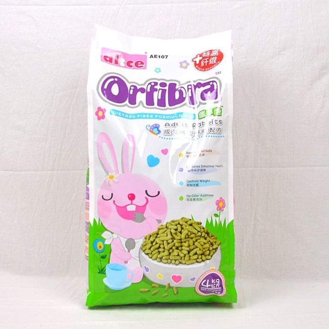 Makanan Kelinci ALICE AE107 Orfibra Rabbit Pellet 4kg Termurah