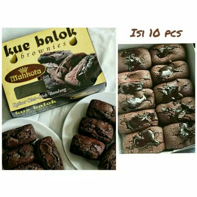 Kue Balok Mahkota Khas Bandung/Brownies Isi Coklat Lumer