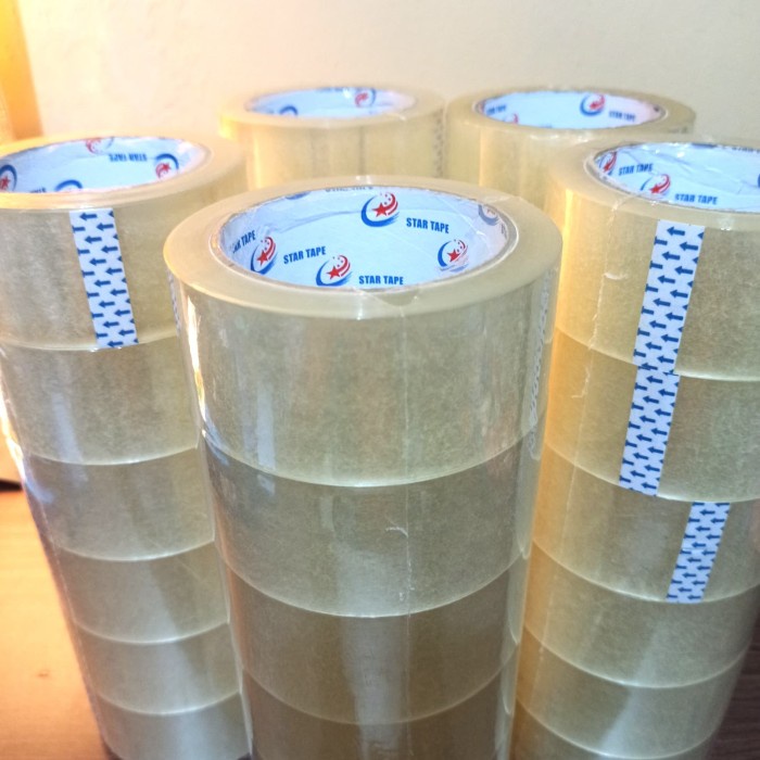

(BISA COD) Lakban Bening Tebal isi banyak 45 mm x 100 yard / roll ( isi 6 pcs )