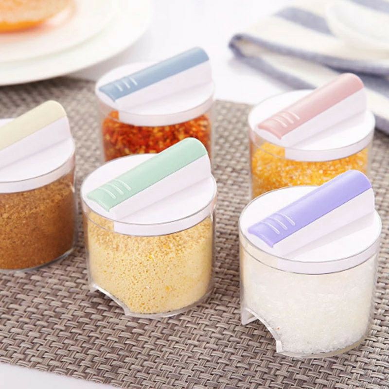 Toples Bumbu Dapur / Tempat Bumbu Rempah 1 Set 5pc / Seasoning Jar 5 in 1 Bisa Ditumpuk