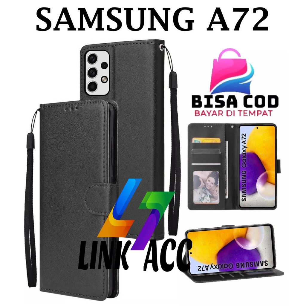 SAMSUNG A72 FLIP LEATHER CASE PREMIUM-FLIP WALLET CASE KULIT UNTUK SAMSUNG A72 - CASING DOMPET-FLIP 