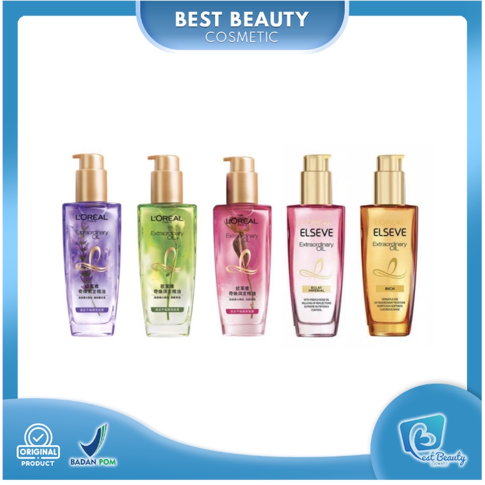 ★ BB ★ L'Oreal Paris Elseve Extraordinary Oil Rich - Rose - Lavender - Eclat Imperial - Jasmine | Hair Treatment Serum - 100ml - Loreal Perawatan Rambut