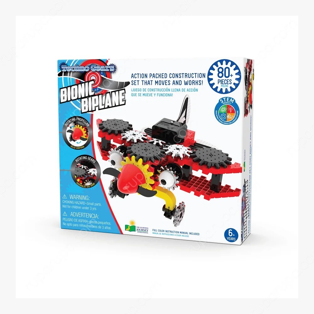 Mainan edukasi anak The Learning Journey Bionic Biplane Gears 80+ pcs