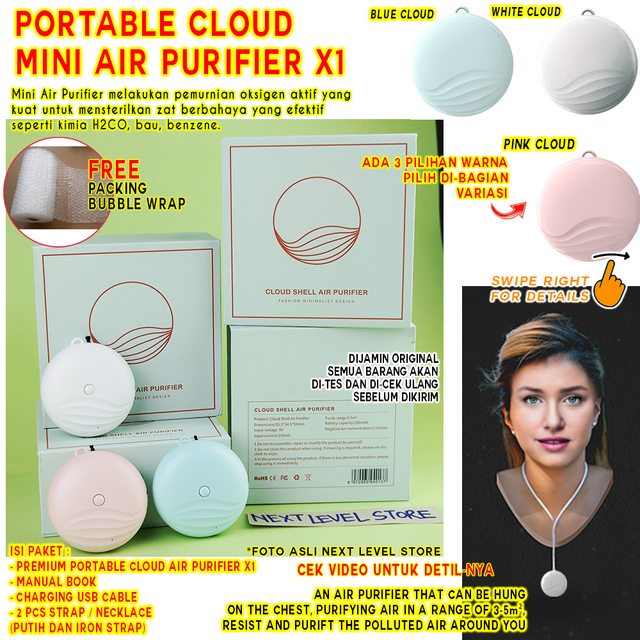 Air Purifier Portable Kalung Mini Necklace Cloud Ionized - ORIGINAL