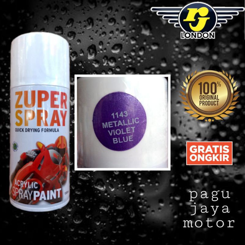 Pilok pilox warna metalic violet blue zuper spray 150cc cat semprot spray paint