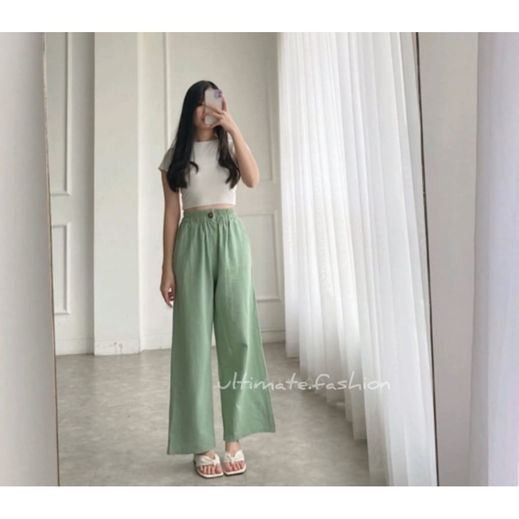 Kulot Linen Angel Premium Celana Basic Wanita 8288 INDY PANTS