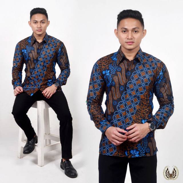 Kemejan batik lengan panjang motif anggawa