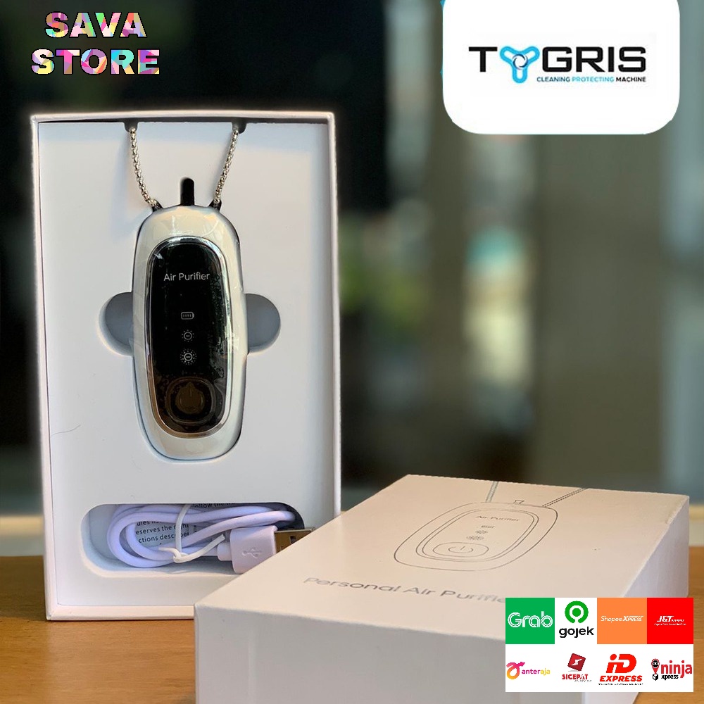 AIR PURIFIER PORTABLE NECKLACE TYGRIS PERSONAL IONIZER AIR FRESHENER - WARNA PUTIH