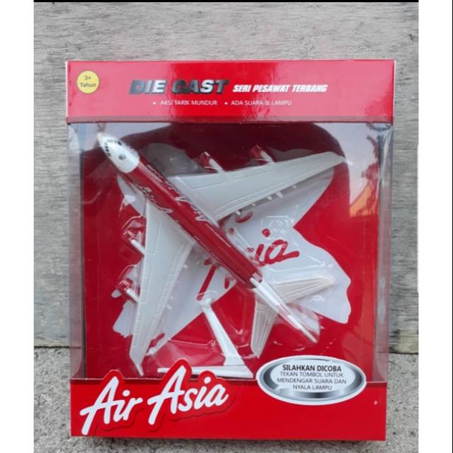 Diecast Pesawat Terbang Air Asia - Miniatur Replika Pesawat Air Asia