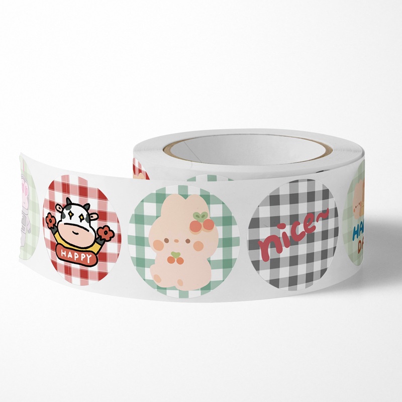[500PCS/ROLL] STICKER LABEL KARTUN AESTHETIC 1 ROLL PASTEL DEKORASI STIKER DECO LUCU
