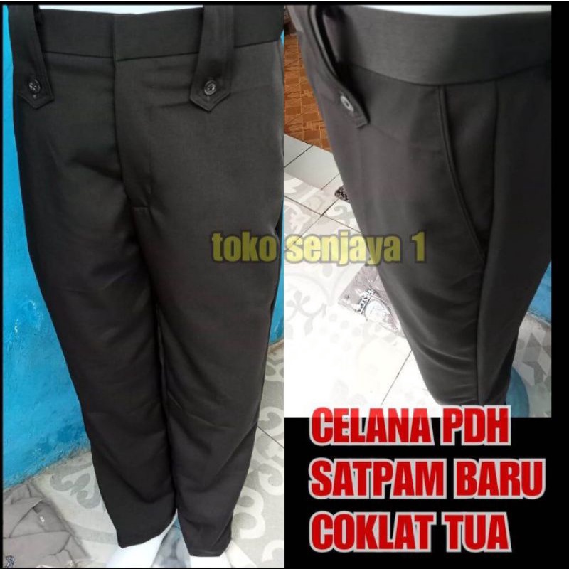 CELANA PDH SATPAM COKLAT TUA SATPAM BARU