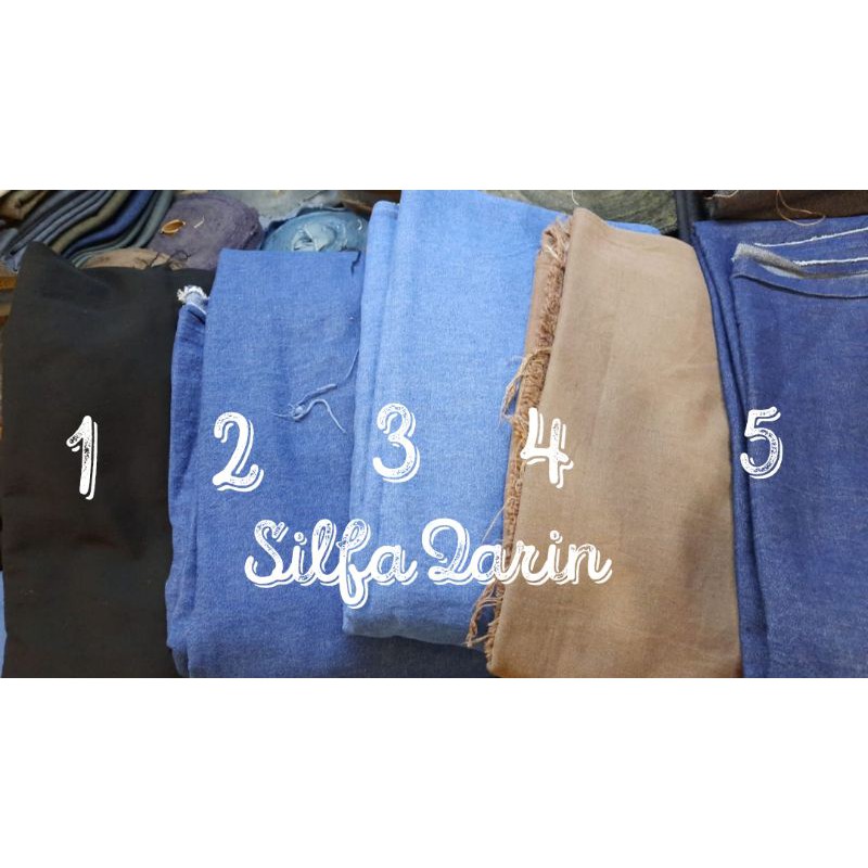 Kain Bahan Jeans Denim 8 oz (Sudah diwashed) ~ Bahan Kain Denim Kemeja (150cmx150cm)
