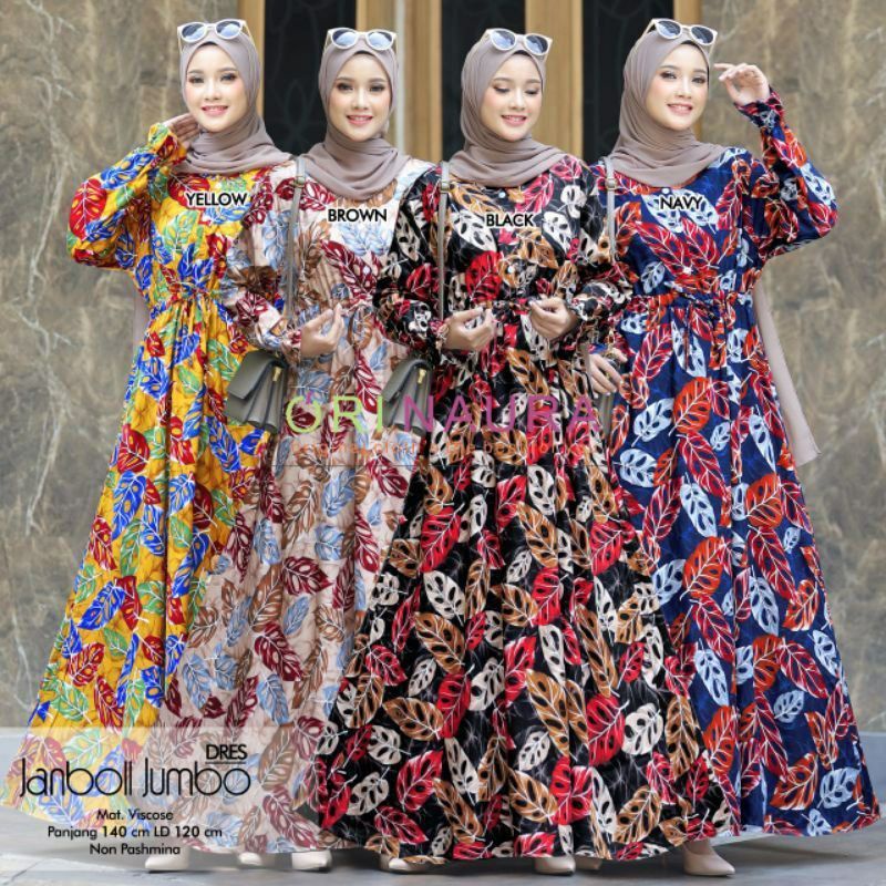 Gamis Rayon Jumbo Motif Janda Bolong Resleting Busui Dress Wanita Kekinian Baju Gamis Terbaru Termur