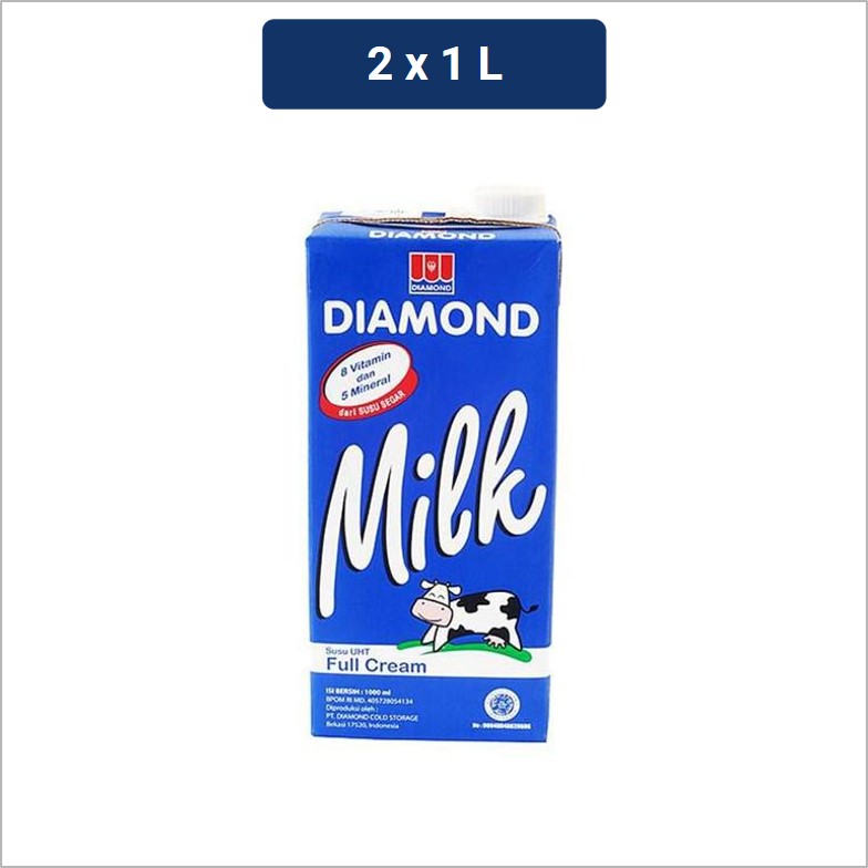 

Diamond Milk Susu UHT Full Cream 2 x 1 L