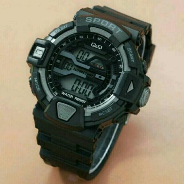 FREE ONGKIR JAM TANGAN SPORTY QQ QNQ Q&Q DIGITAL WATCH RUBBER WR AMAN PAKE RENANG MURAH