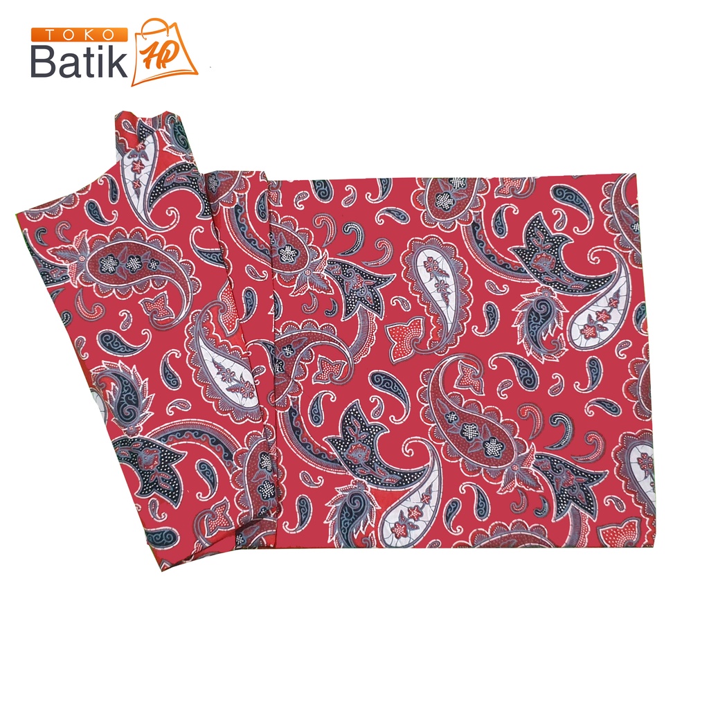 Kain Bahan Batik Pekalongan / Jarik Bahan Baju Motif Jengkol Merah Manis