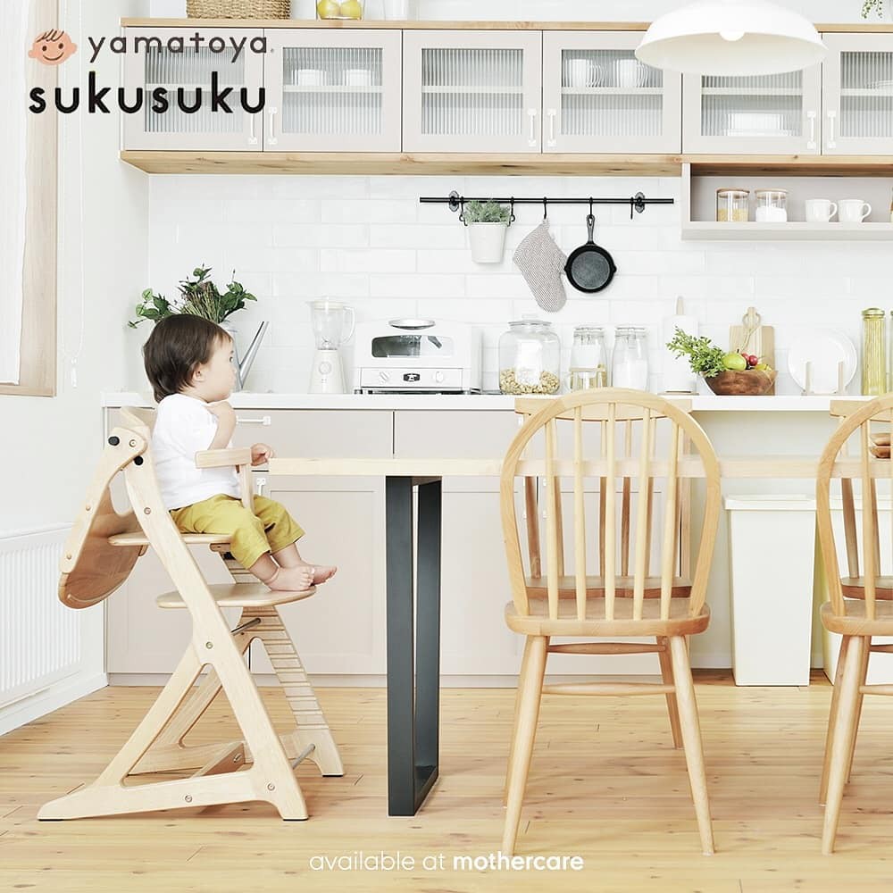 Yamatoya SukuSuku Highchair Kayu Wood Model Elegan Kursi Makan