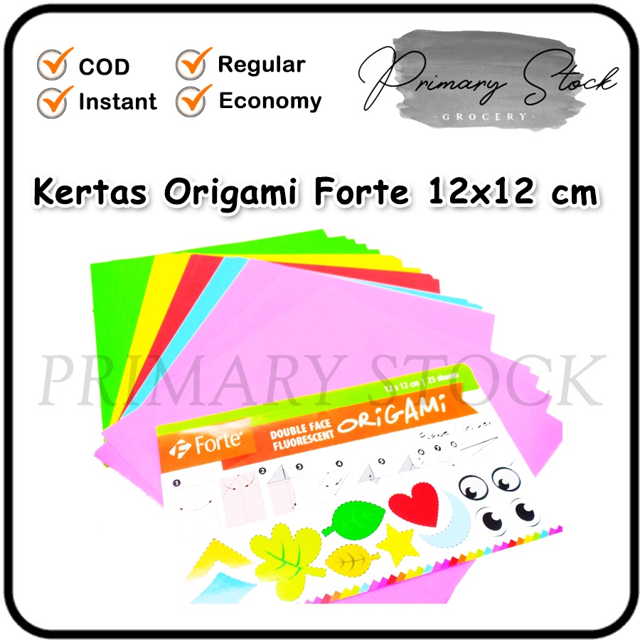 

Kertas Origami 2 Sisi Murah 12x12 cm 25 Lembar Forte Paper Polos