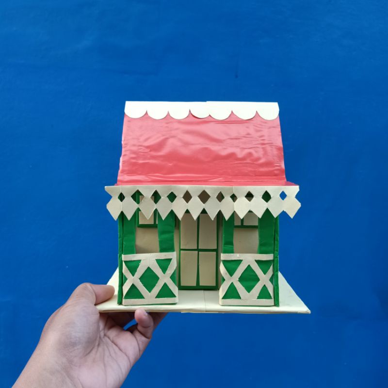 

[9.9 Super Sale] prakarya kardus kerajinan kardus rumah adat betawi