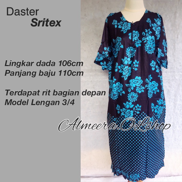 Baju tidur daster rit lengan 3/4 sritex