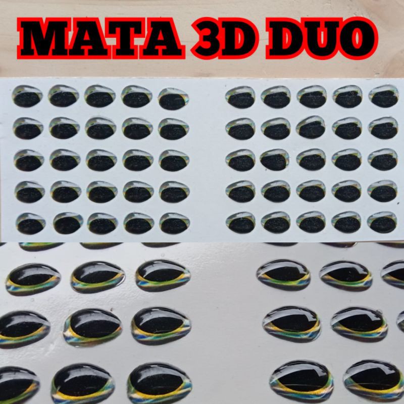 Stiker Mata Ikan Oval Duo 3d Gold Series 4 mm 5 mm 6 mm 7 mm 8 mm