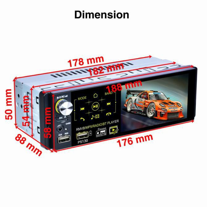 READY Tape Mobil Head Unit Single Din MP5 Player