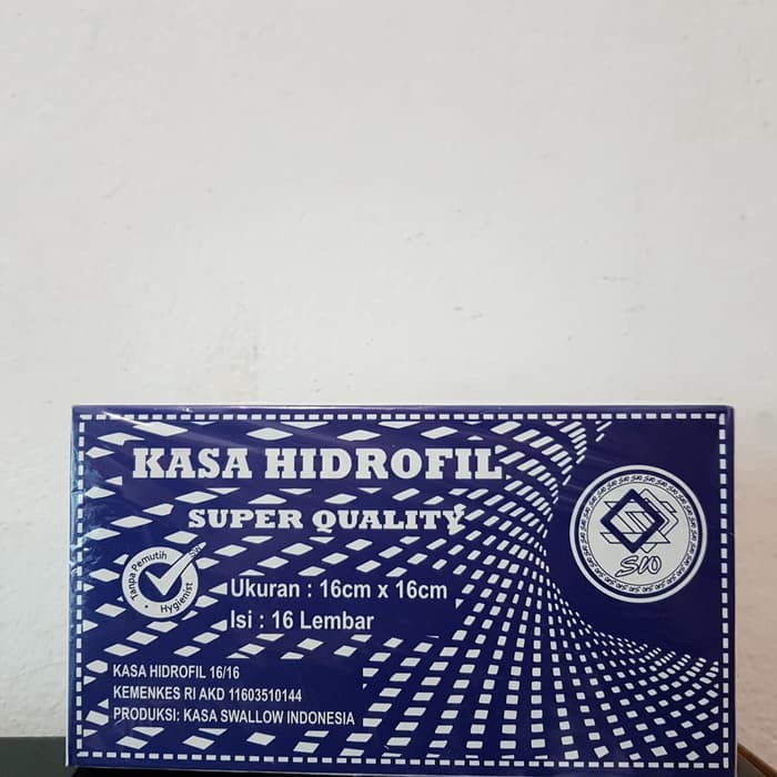 Kain Kasa Steril Hidrofil 16x16 1box isi 16 lembar / Swallow / Deluxe SW