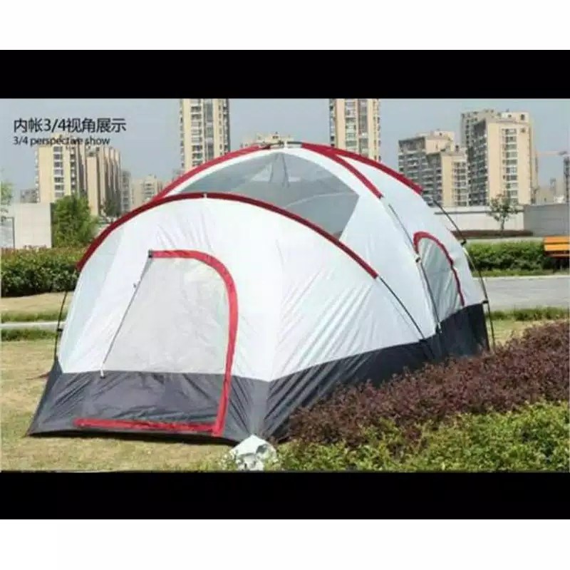 Tenda camping dobel layer alas terpal kapasitas 10 orang dewasa lebih - tenda kemping Outdoor/indor