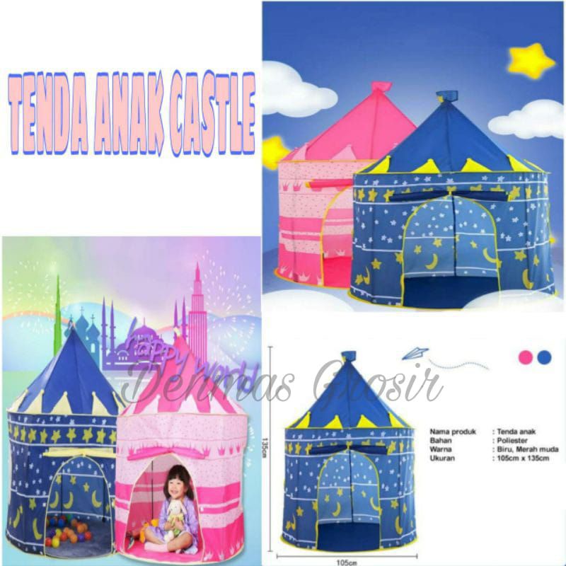 (COD) TENDA ANAK MODEL CASTLE KIDS CAMPING INDOOR OUTDOOR ANAK / Tenda Castle