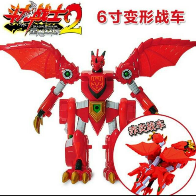 Robot Transform Besar Dragon Warrior Merah +-28cm Original