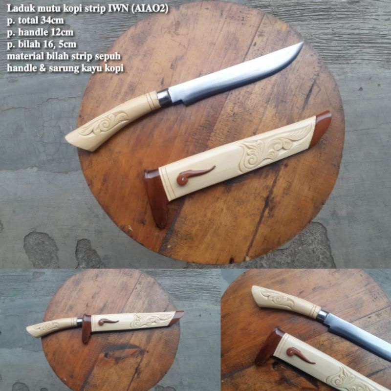 Pisau daging/seset kayu kopi ukir