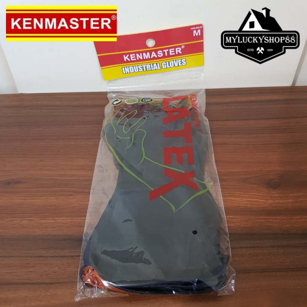 Kenmaster Sarung Tangan Latex Karet Hitam Latex Hand Gloves Size M