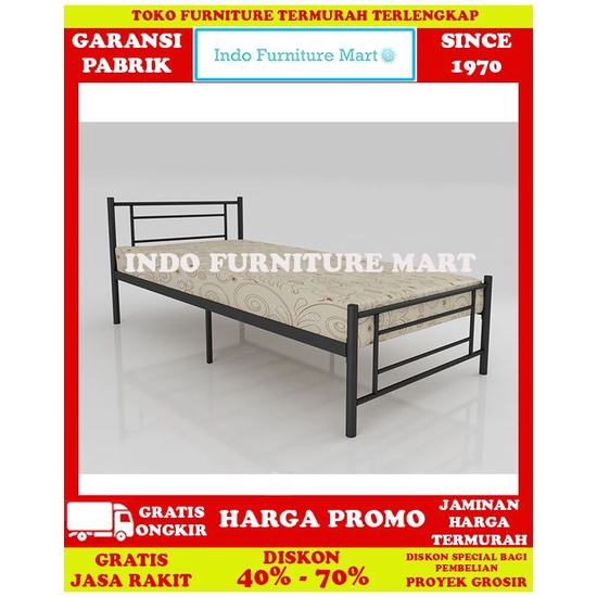 Tempat Tidur Ranjang Besi Bedframe Bed Frame Orbitrend Single  Square