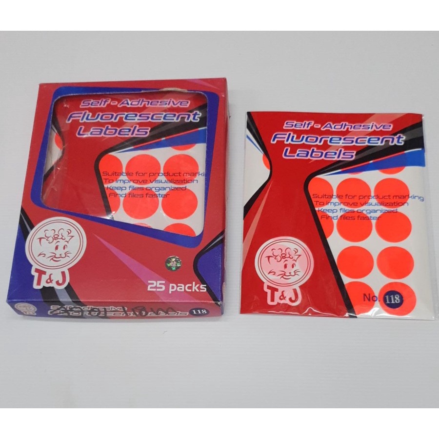

LABEL STICKER TOM & JERRY BULAT MERAH NO 118 (5lembar)