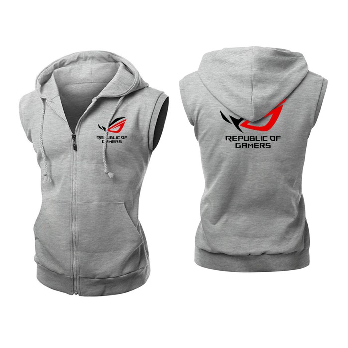 Jaket Rompi Vest Game Republic Of Gamers ROG Hitam Abu