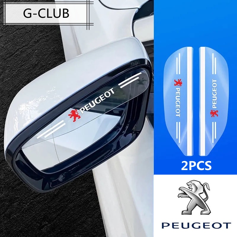 G-club 2PCS Eyebrow Pelindung Kaca Spion Mobil Anti Air / Hujan Untuk Peugeot 206 207 208 307 308 406 407