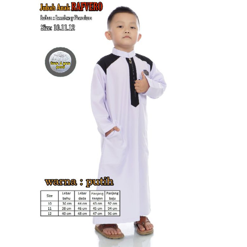 Jubah Anak Rafvero usia 10 sampai 12 tahun - RAFVERO ORIGINAL