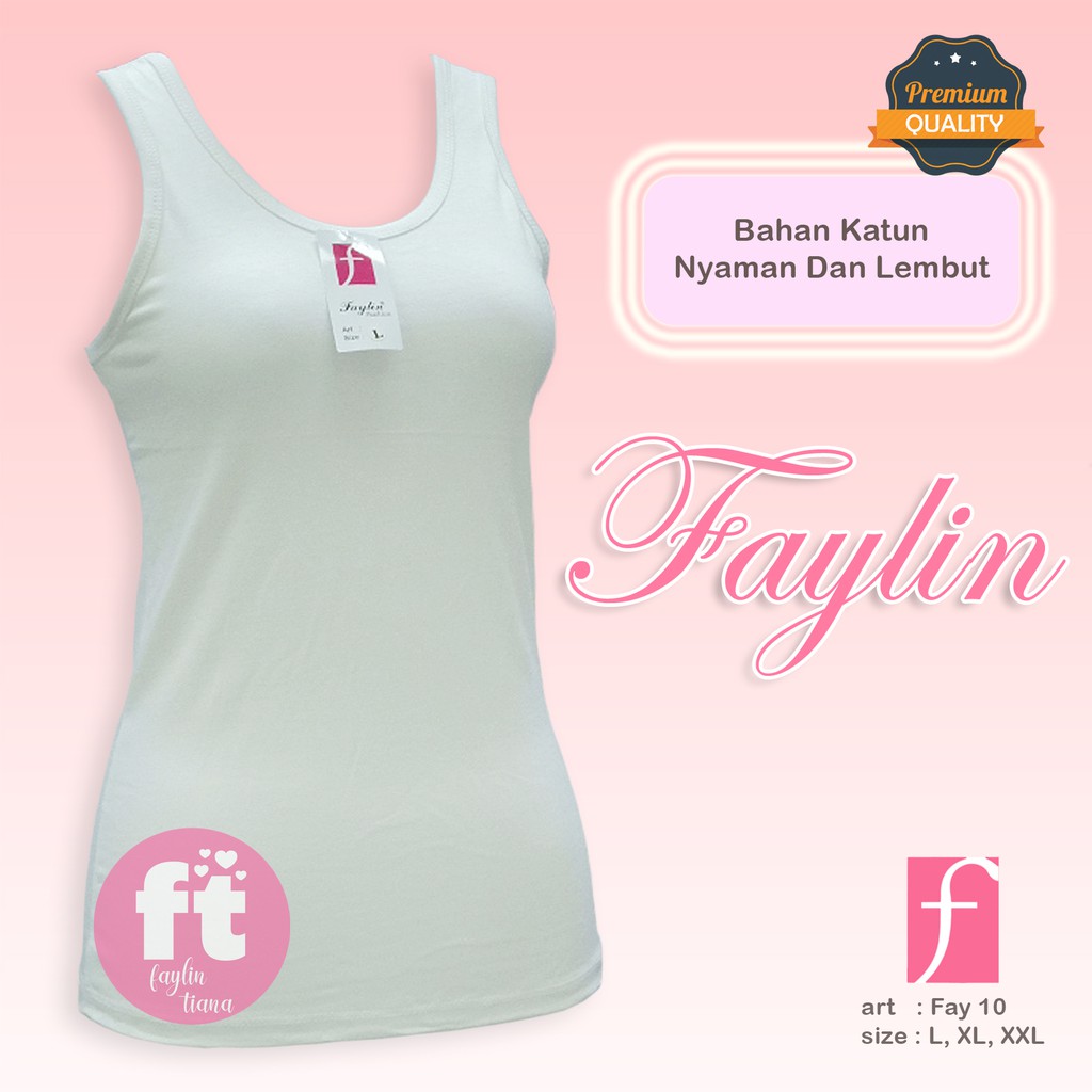 FAYLIN | Tanktop Wanita Katun Cotton / Atasan Wanita Polos / Tali Besar Wanita Polos | art FAY 10