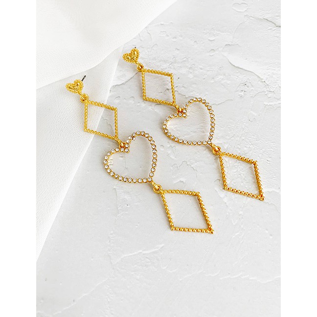 LRC Anting Tusuk Fashion Alloy Studded Geometric Earrings F95648